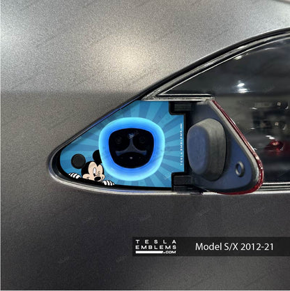 Peekaboo Mickey Tesla Charge Port Wrap | Model S