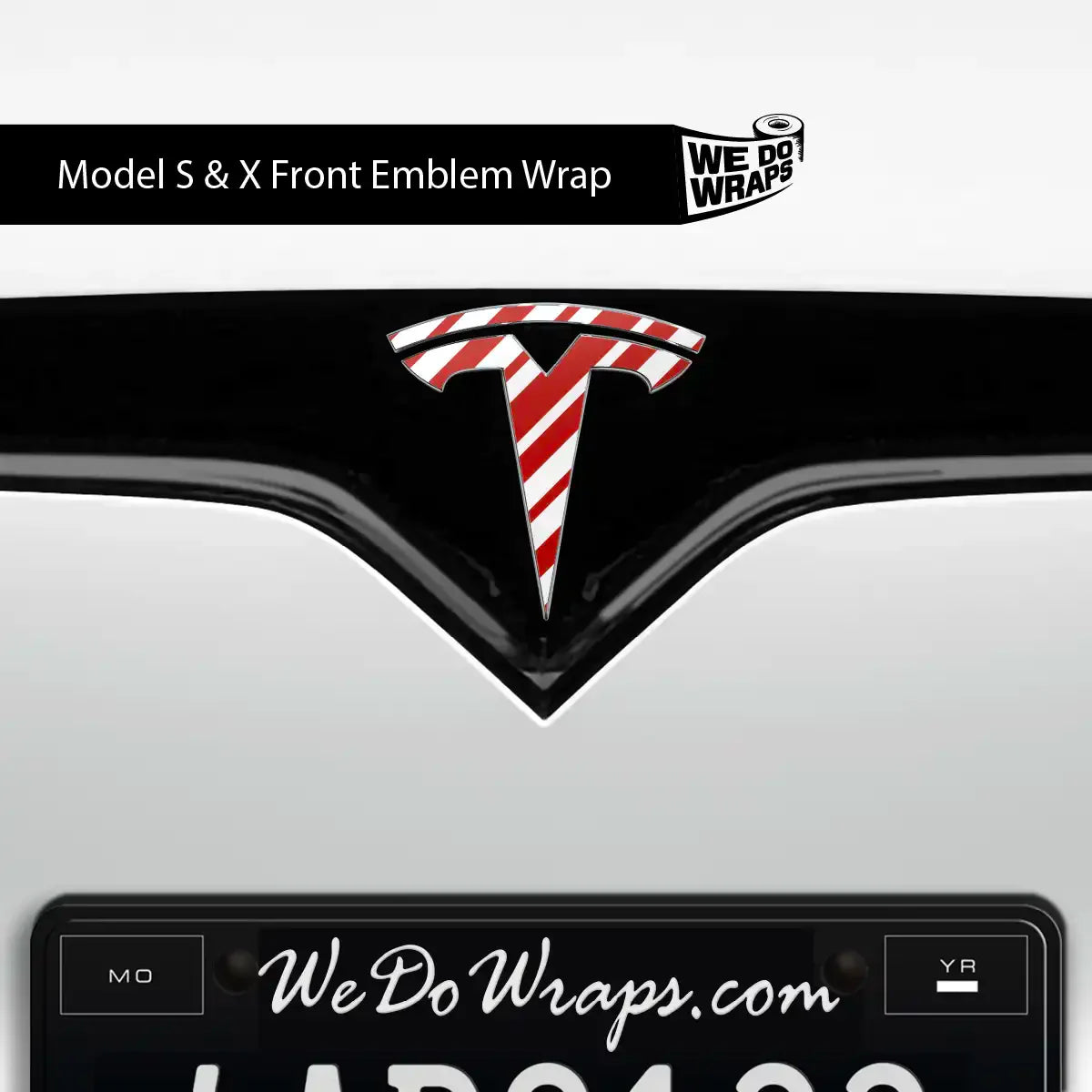 Peppermint Tesla Emblem Decals (Front + Back Emblem Decals) | Model S