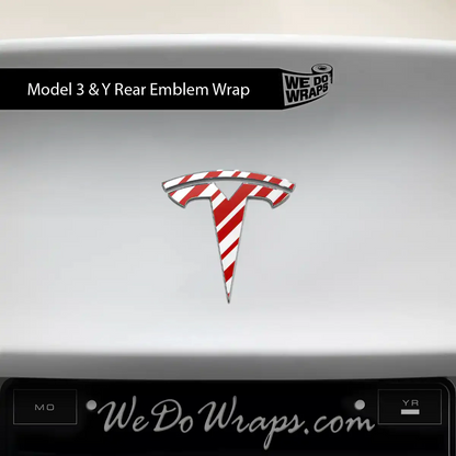 Peppermint Tesla Emblem Decals (Front + Back Emblem Decals) | Model Y