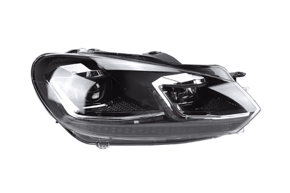 Volkswagen Golf MK6 Red, Silver, and Black Projector with Dynamic Signal LED Headlights (2009 - 2013)
