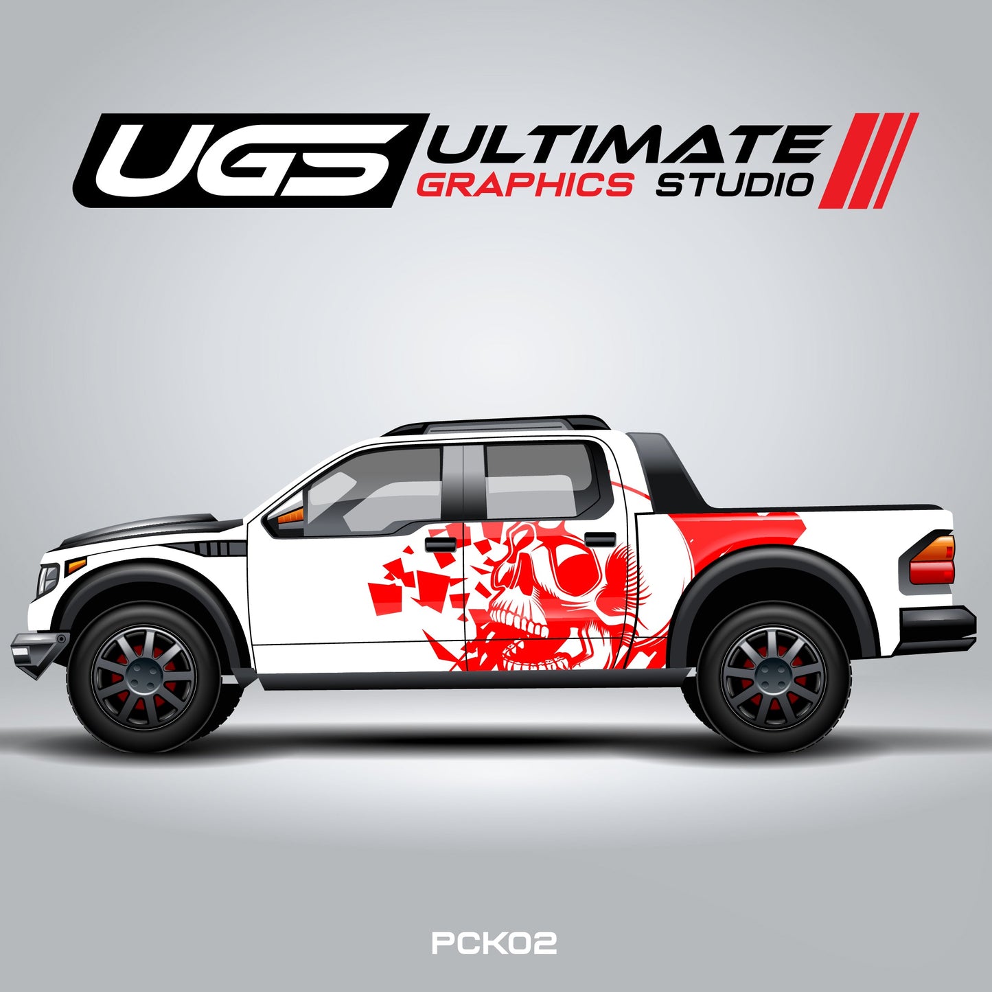Pickup Truck Side Skull Graphics
