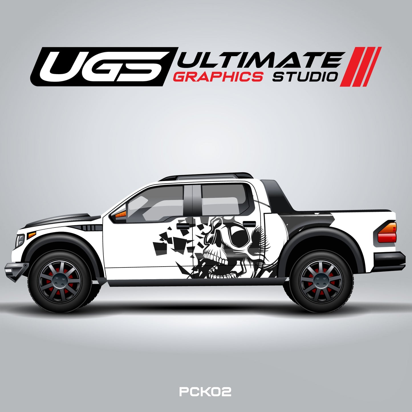Pickup Truck Side Skull Graphics