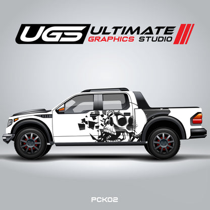 Pickup Truck Side Skull Graphics
