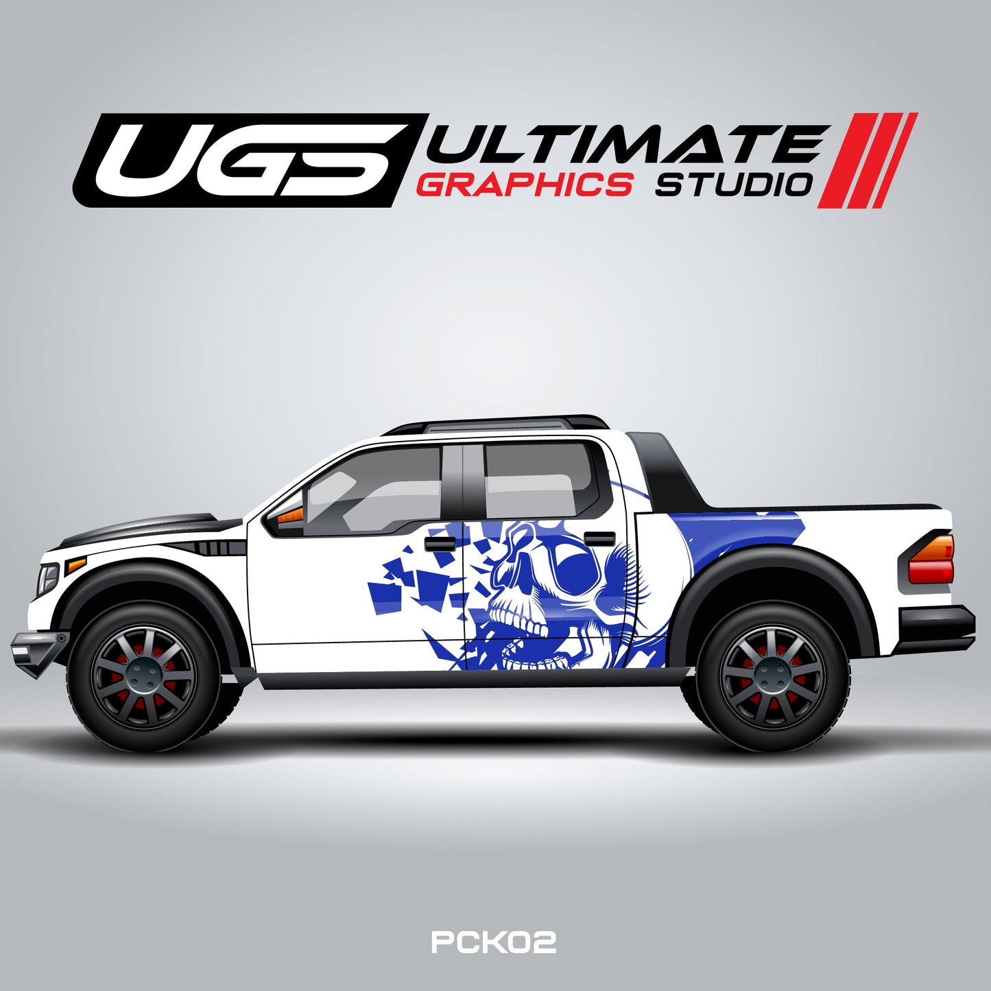 Pickup Truck Side Skull Graphics
