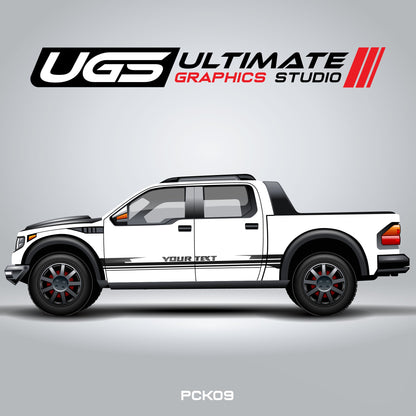 Pickup Truck Side Graphics with Custom Text