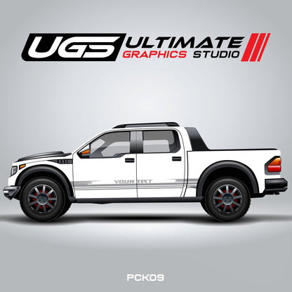 Pickup Truck Side Graphics with Custom Text