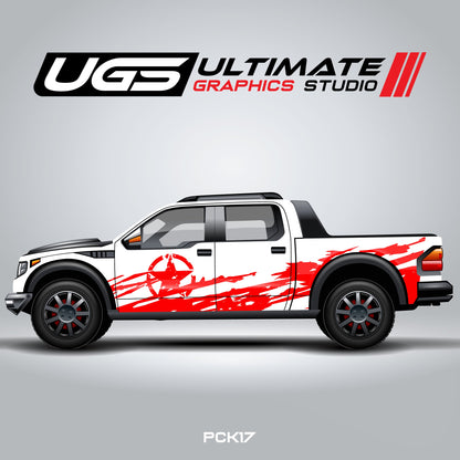 Pickup Truck Scratched Star Graphics