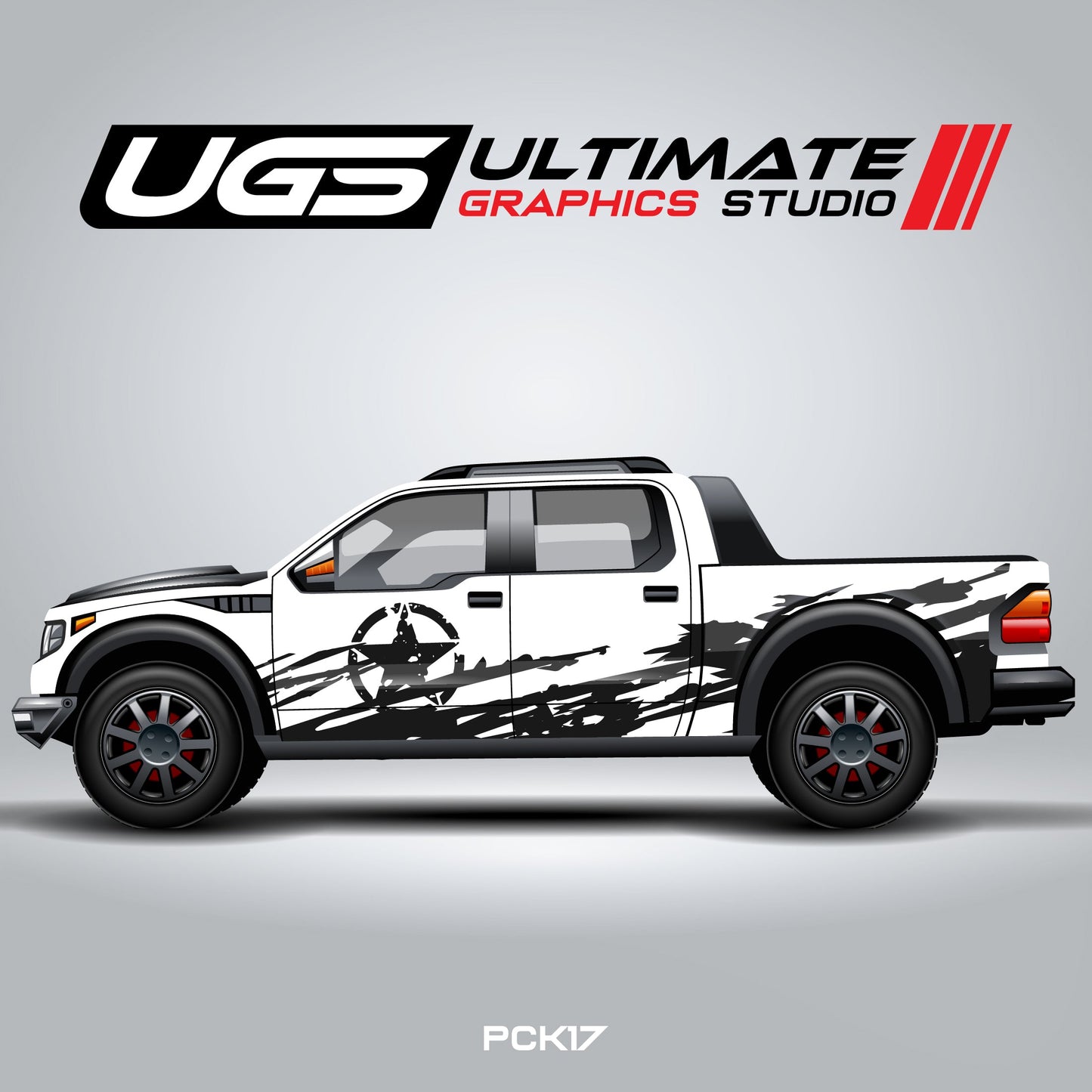 Pickup Truck Scratched Star Graphics