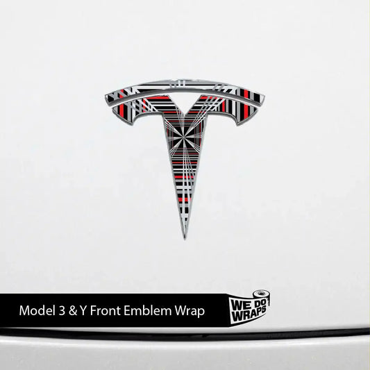 Plaid Performance Mode Tesla Emblem Decals (Front + Back) | Model Y