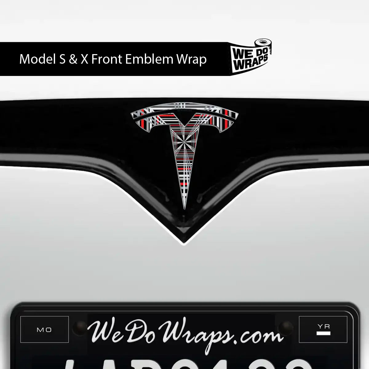 Plaid Performance Mode Tesla Emblem Decals (Front + Back) | Model X