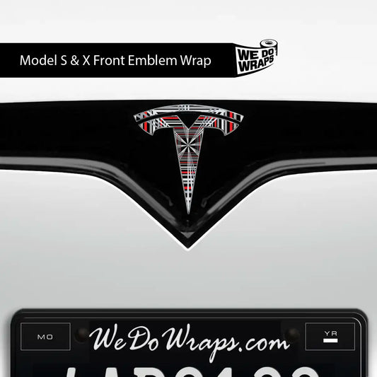 Plaid Performance Mode Tesla Emblem Decals (Front + Back) | Model S