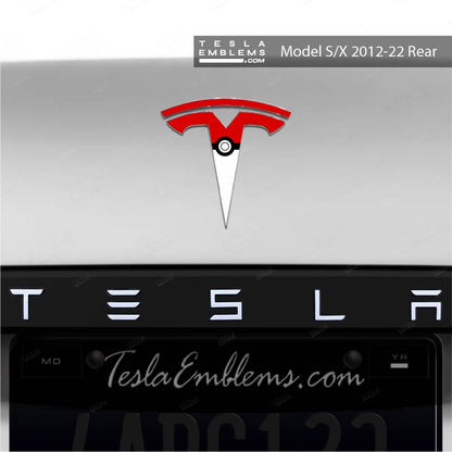 Poké Ball Tesla Emblem Decals (Front + Back) | Model S