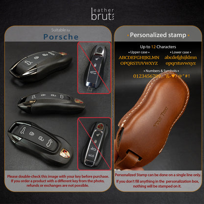 Leather Key Fob Cover for Porsche [04] Macan EV