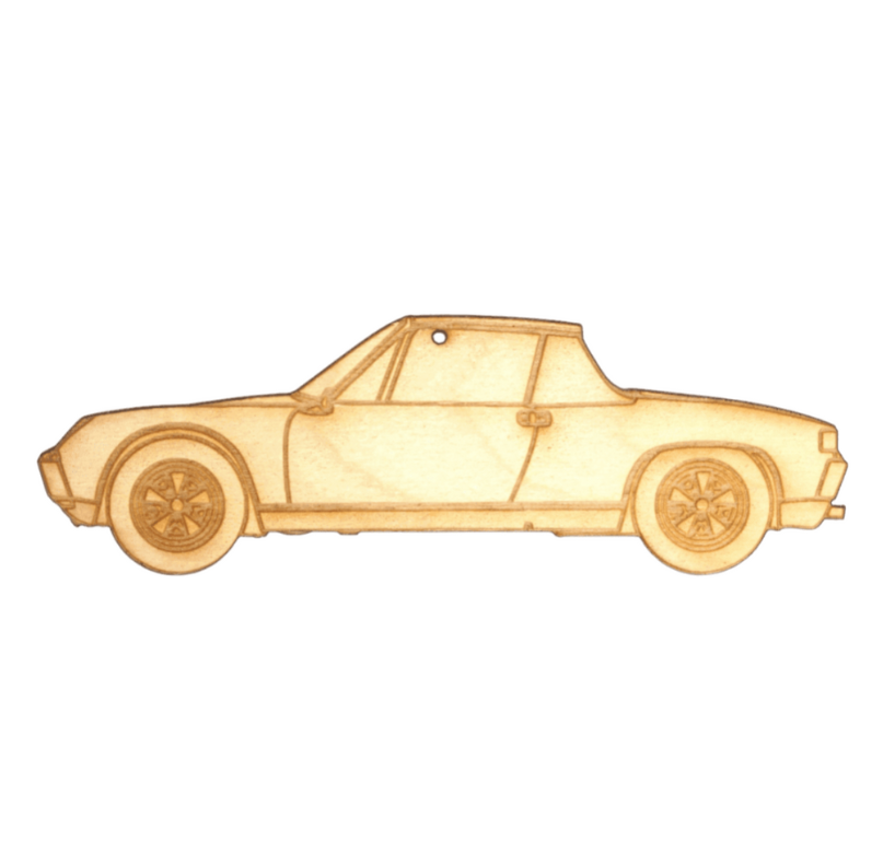 ZSPEC Laser-Engraved Birch Ornament, Style: Porsche 914, ~5-inch Wide
