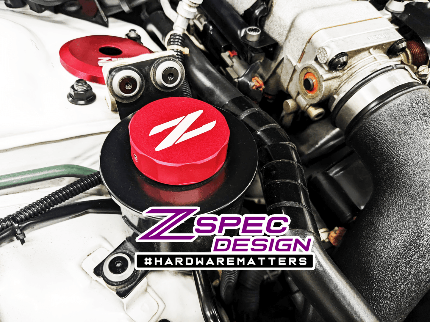 ZSPEC Reservoir Cap Cover Set (BMC, CMC, PS, CO) for Nissan Z32 300zx, Billet Aluminum
