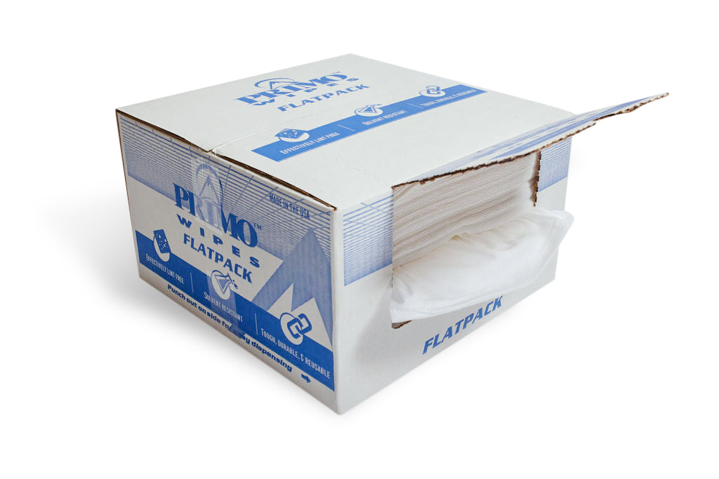 Primo® Wipes White Folded Shop Towels | 12" x 13" Lint Free Spunlace Wipes (600/case)
