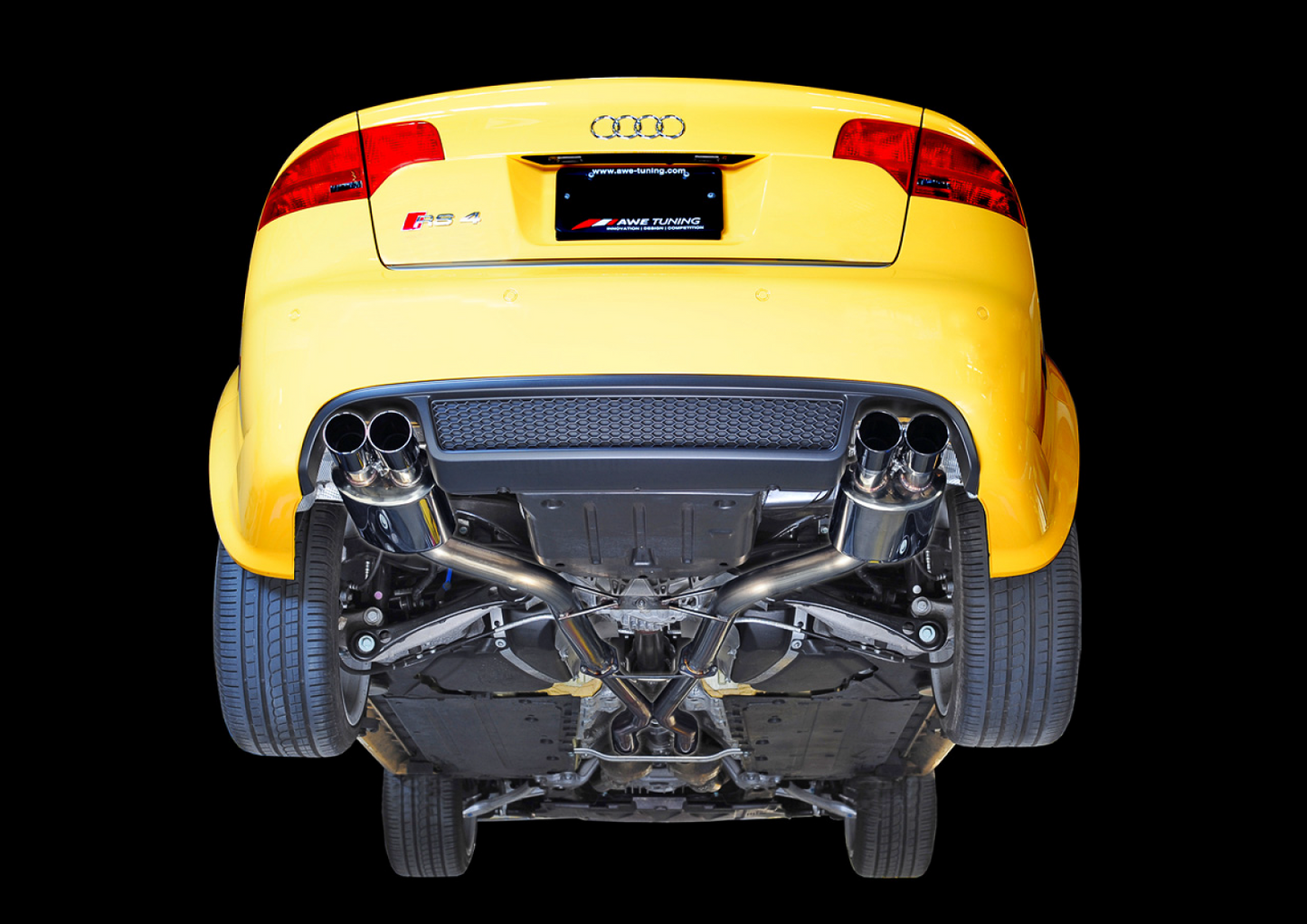 AWE Tuning Track Edition Exhaust for B7 RS4 - Diamond Black Tips 3020-43018
