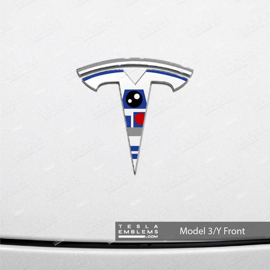 R2D2 Tesla Emblem Decals (Front + Back) | Model 3
