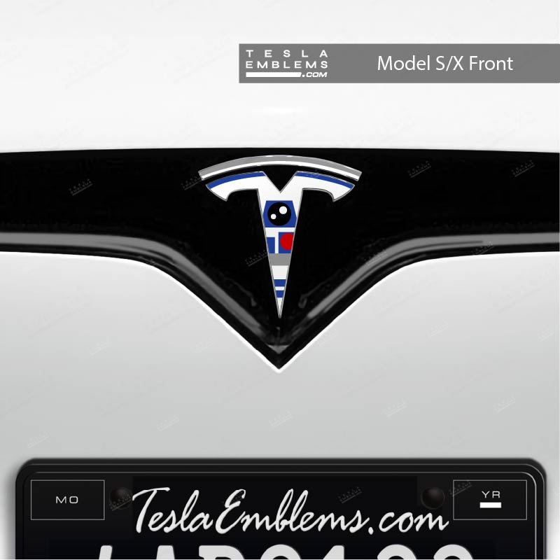 R2D2 Tesla Emblem Decals (Front + Back) | Model X