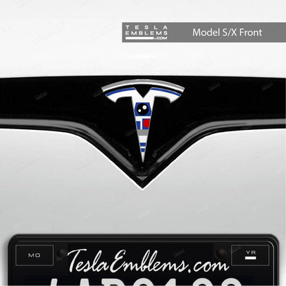 R2D2 Tesla Emblem Decals (Front + Back) | Model X