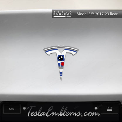 R2D2 Tesla Emblem Decals (Front + Back) | Model 3