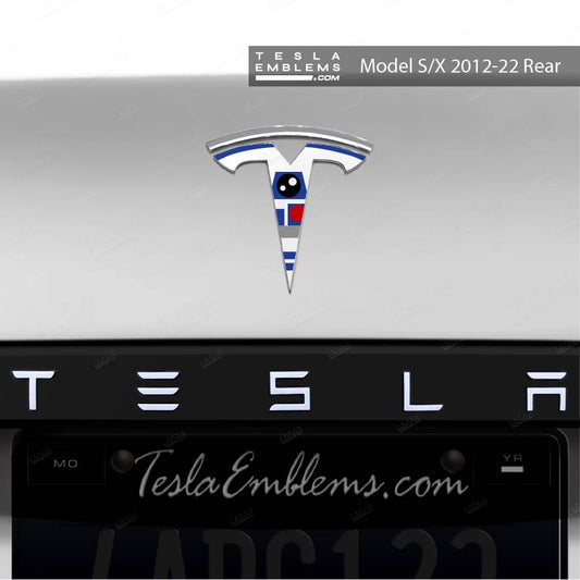 R2D2 Tesla Emblem Decals (Front + Back) | Model X