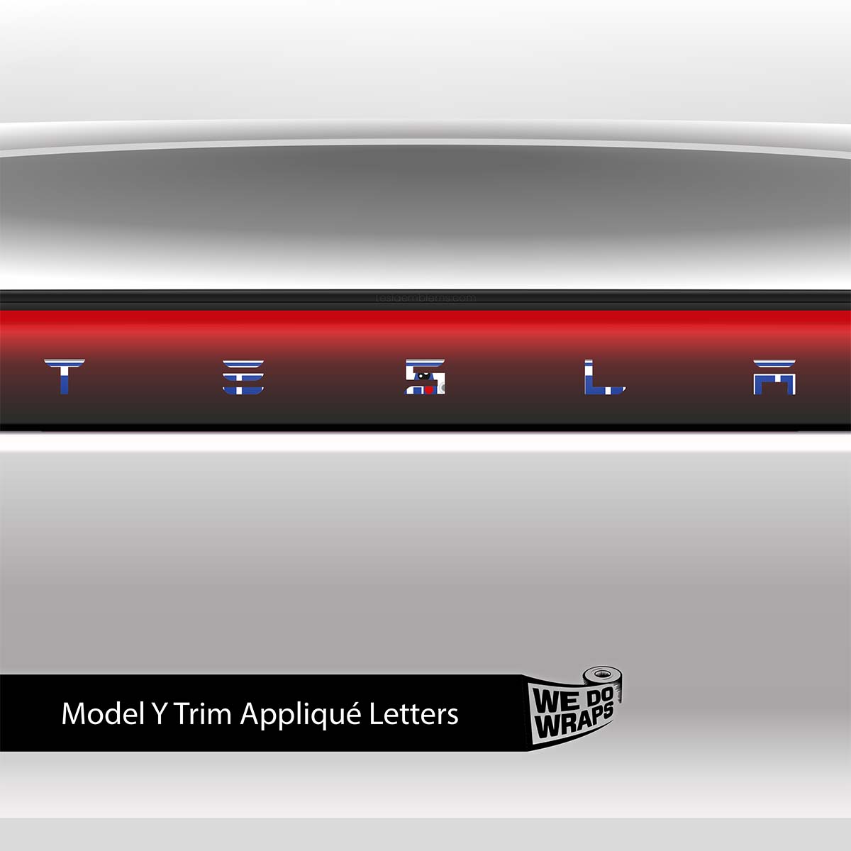 Space Droid Tesla Emblem Decals (Front + Back) | Model Y