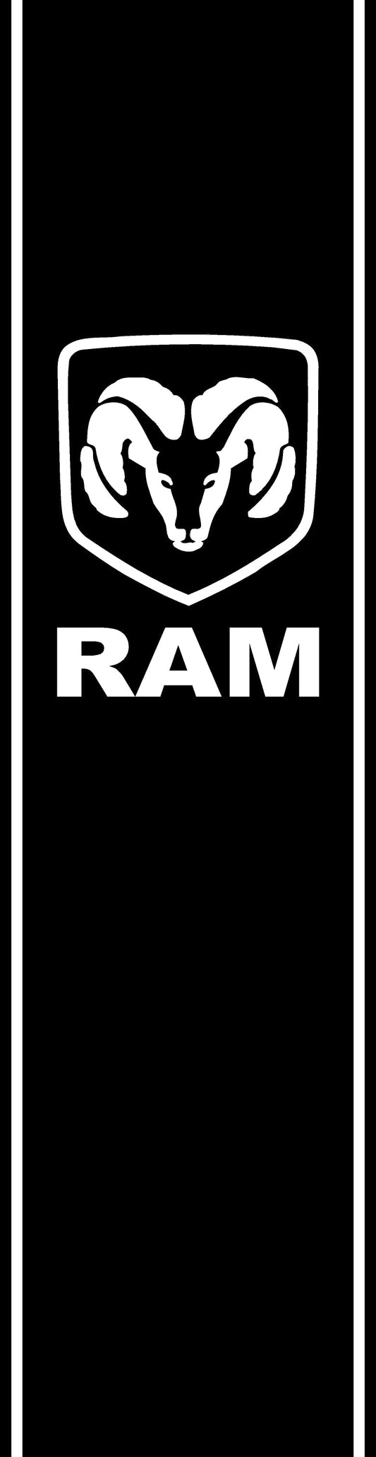 Ram Head with "RAM" Word Quarter Panel Decals for 2009-2024 Dodge Ram 1500 (x2)