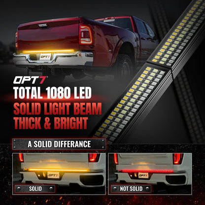OPT7 Redline Parlux Triple Tailgate Light Bar 60" Bundle for Ford F150 15-18 Easy Connect Harness