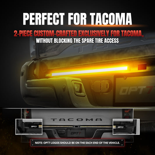 Redline Parlux Triple Row LED Tailgate Light Bar for Tacoma Bundle with 7 Pin to 4 Pin Trailer Extension Adapter Harness With Reverse Wire