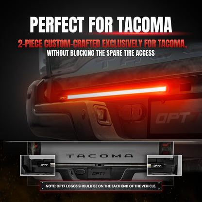 Redline Parlux Triple  Row LED Tailgate Light Bar for Tacoma with Reverse Light, Brake Light & Sequential Turn Signals