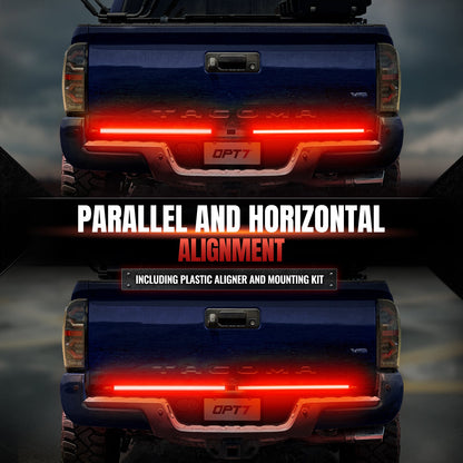 Redline Parlux Triple  Row LED Tailgate Light Bar for Tacoma with Reverse Light, Brake Light & Sequential Turn Signals