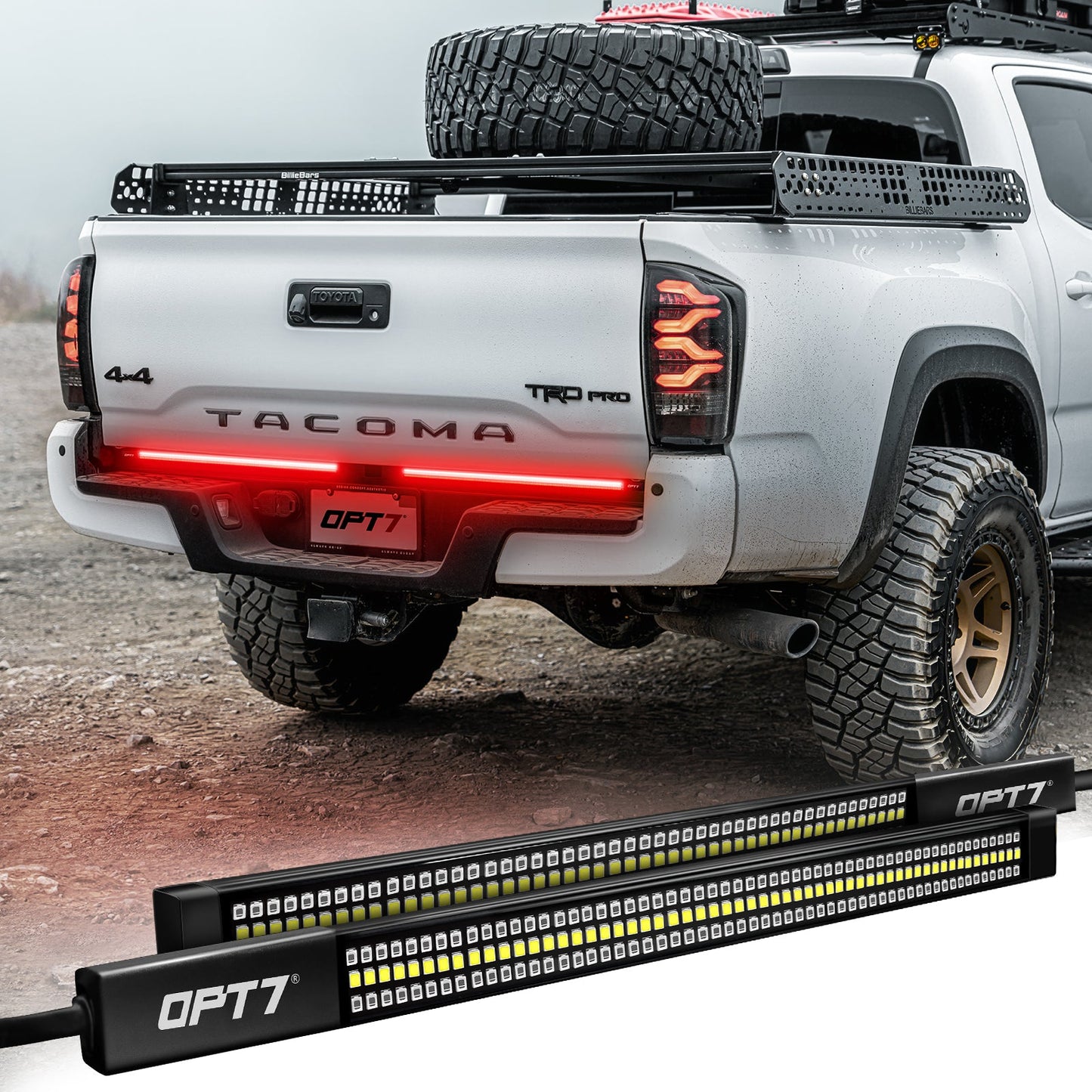 Redline Parlux Triple  Row LED Tailgate Light Bar for Tacoma with Reverse Light, Brake Light & Sequential Turn Signals