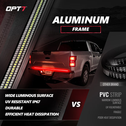 OPT7 Redline Triple Tailgate Light Bar 60" Bundle for Ford F150 15-18 Easy Connect Harness
