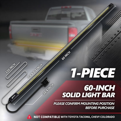 OPT7 Redline Triple Tailgate Light Bar 60" Bundle for Ford F150 15-20 with Blind Spot Easy Connect Harness