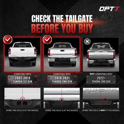 Redline Parlux Triple Row LED Tailgate Light Bar for Tundra with Reverse Light, Brake Light & Sequential Turn Signals