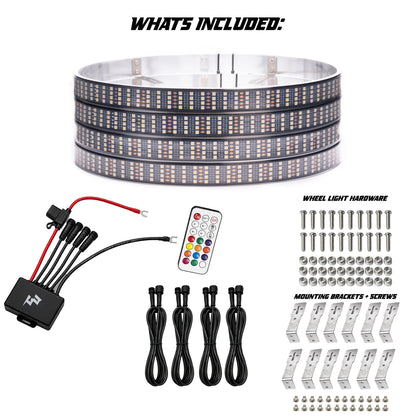 RGB+W Quad Row Wheel Lights