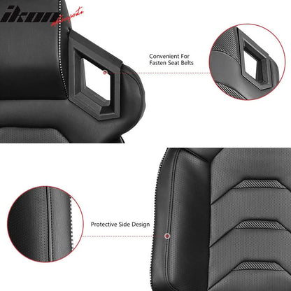 Universal Racing Seat Dual Slider PU Carbon Leather