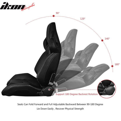 Universal Racing Seat Dual Slider PU Carbon Leather