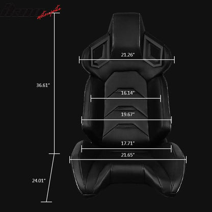 Universal Racing Seat Dual Slider PU Carbon Leather