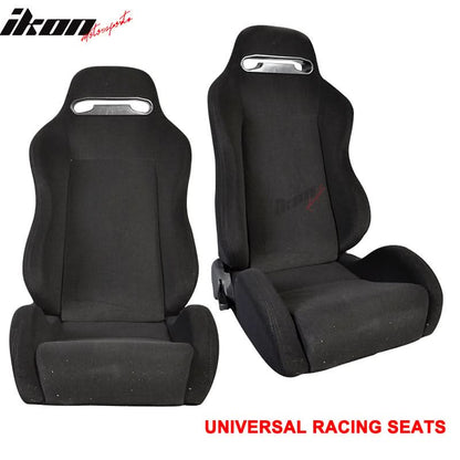 Universal Rco Cloth All Black Racing Seats(Pair)
