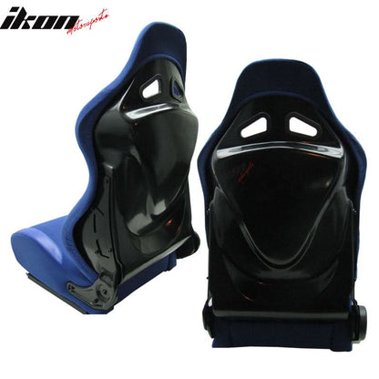 Universal JDM Sport Blue Racing Bucket Seats Cloth