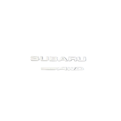 Racing Art Subaru Symmetrical AWD Trunk Emblem - Black/Red/Neon Yellow/White [Universal, Including WRX / STI / Forester / Crosstrek]