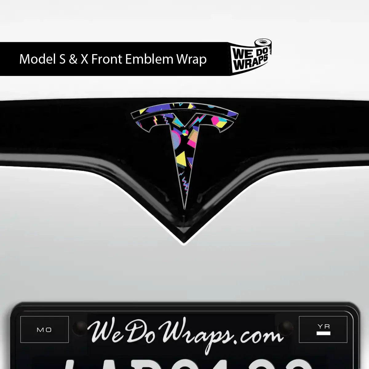 Rad 80's Tesla Emblem Decals (Front + Back) | Model X
