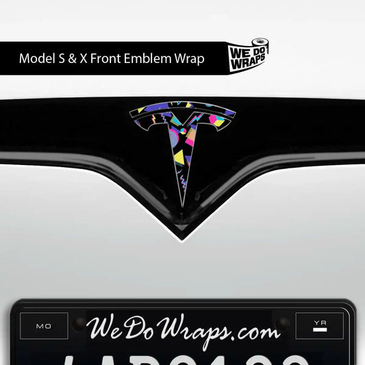 Rad 80's Tesla Emblem Decals (Front + Back) | Model X