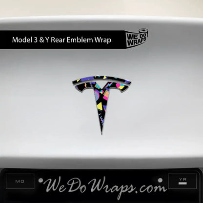 Rad 80's Tesla Emblem Decals (Front + Back) | Model Y