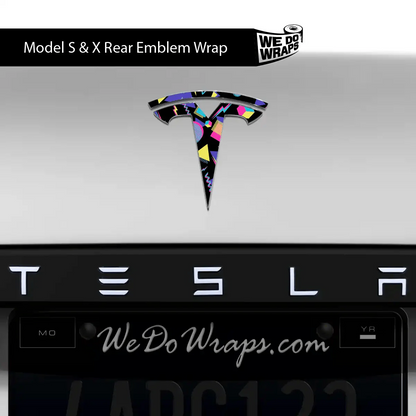 Rad 80's Tesla Emblem Decals (Front + Back) | Model X