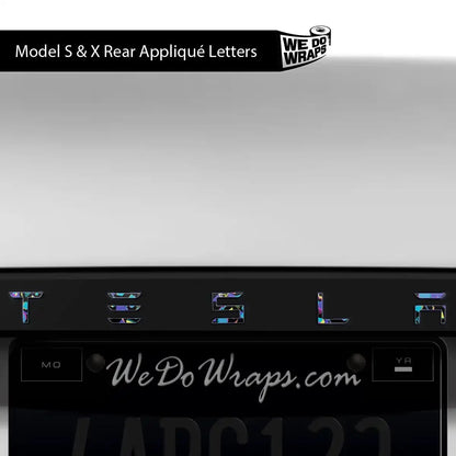 Rad 80's Tesla Emblem Decals (Front + Back) | Model X
