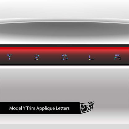 Rad 80's Tesla Emblem Decals (Front + Back) | Model Y