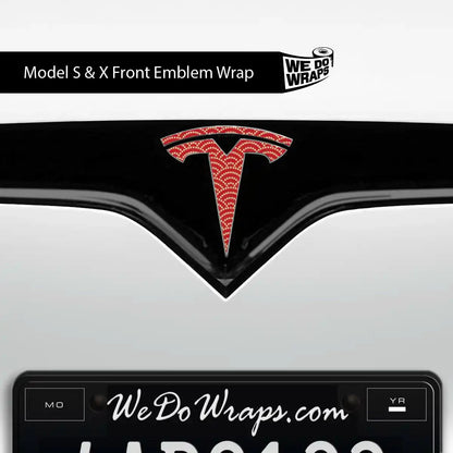 Radial Fan Tesla Emblem Decals (Front + Back) | Model S